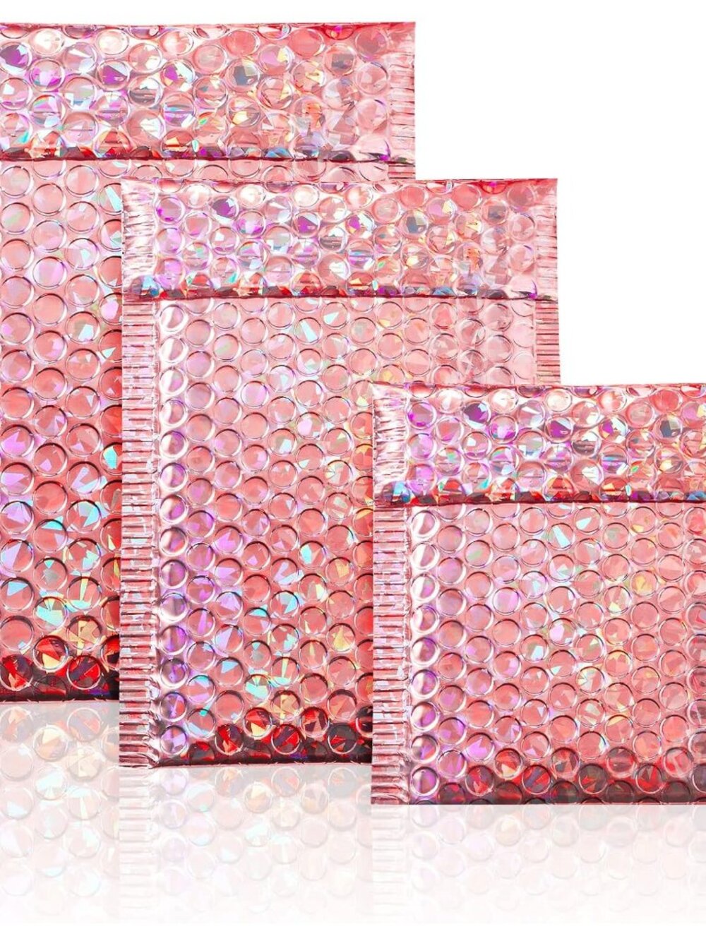 50 Pieces Bubble Mailers 3 Sizes Self Seal Adhesive Poly Mailers Metallic Foil G